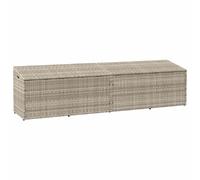 vidaXL Boîte de rangement de jardin gris clair 220x50x58 cm rotin