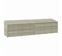 vidaXL Coffre de jardin 220 x 50 x 58 cm – poly rotin – gris clair