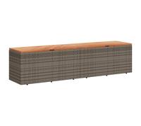 vidaXL Coffre de jardin Gris 220x50x54 cm Poly rotin Acacia
