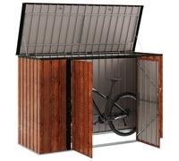 Vidaxl Boîte De Rangement De Jardin Marron 214 X 82 X 132 Cm Acier