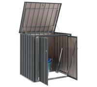 vidaXL Boîte de Rangement de Jardin Noir 101,5 x 82 x 100 cm Acier, Table élégante, rectangulaire, moderne et durable, pour tout espace de salle à manger, facile à nettoyer, style chic, utilisable par