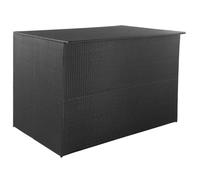 vidaXL Coffre de rangement Garden en poly rotin 150x100x100 cm Noir