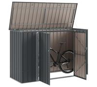 vidaXL Coffre de jardin noir 214 x 82 x 132 cm en acier
