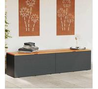 vidaXL Coffre de jardin noir 220x50x54 cm Poly rotin bois d'acacia