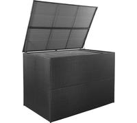vidaXL Coffre de rangement Garden en poly rotin 150x100x100 cm Noir