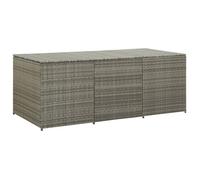 vidaXL Coffre de jardin Poly rotin 180x90x70 cm Gris