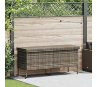 vidaXL Boîte de rangement de jardin - Résine Tressée Gris