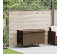 vidaXL Boîte de rangement de jardin résine tressée - Marron