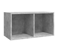 vidaXL Boîte de Rangement de Vinyles, Étagère de Collection de Disques, Organisateur de Salon Salle de Séjour Maison Intérieur, Gris Béton