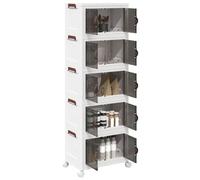 Boîte de rangement empilable avec roues à 5 niveaux 28 L