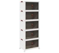 vidaXL Boîte de rangement empilable avec roues à 5 niveaux 75 L 64x40x179 cm, boîte de rangement, coffre de rangement de cuisine, boîte de rangement en plastique