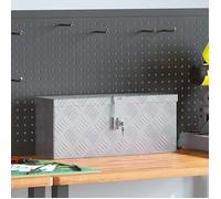 vidaXL Boîte de Rangement en Aluminium Argenté 48 5 x 14 x 20 cm avec 2 Clés