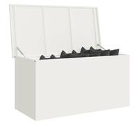 vidaXL Boîte de Rangement Extérieure Blanc 100 x 50,5 x 50 cm Acier, Solution de Rangement pour Jardin et terrasse, boîte résistant aux intempéries, Organisateur métallique Robuste