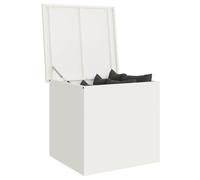 vidaXL Boîte de Rangement Extérieure Blanc 55 x 50,5 x 50 cm Acier, Solution de Rangement pour Jardin et terrasse, boîte résistant aux intempéries, Organisateur métallique Robuste