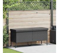 vidaXL Boîte de rangement jardin avec roues - Noir