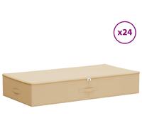 vidaXL Boîte de rangement, lot de 24, couleur crème, 100 x 50 x 18 cm, tissu non tissé