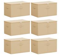 vidaXL Boîte de rangement, lot de 6, couleur crème, 55 x 35 x 32 cm, tissu non tissé