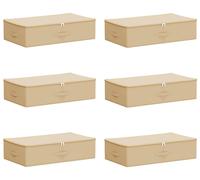 vidaXL Boîte de rangement, lot de 6, couleur crème, 70 x 40 x 18 cm, tissu non tissé