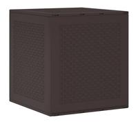 vidaXL Boîte de Rangement Marron 55 x 53 x 57 cm Polypropylène, Jardin et terrasse, Coffre de Rangement Moderne, résistant aux intempéries, idéal pour équipements et Meubles