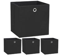 vidaXL 4x Boîtes de Rangement Tissu Non-tissé 32x32x32 cm Noir Coffre Chambre
