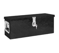 vidaXL Boîte de rangement noire 60x23,5x23 cm aluminium