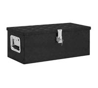 vidaXL Boîte de rangement noire 70x31x27 cm aluminium