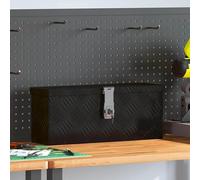 vidaXL Boîte de rangement noire 50x15x20,5 cm aluminium