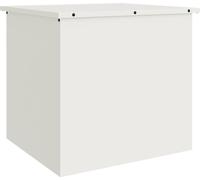 vidaXL Coffre de rangement d'extérieur 55 x 50,5 x 50 cm Acier Blanc Résistant aux intempéries