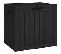 vidaXL Coffre de jardin avec couvercle Polypropylène Noir 55,5x43x53 cm