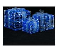 vidaXL Boîtes-cadeaux de Noël décoratives 3 pcs Acrylique Blanc froid