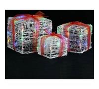 vidaXL Boîtes-cadeaux de Noël décoratives 3 pcs Acrylique colorées