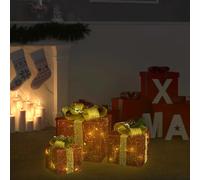 vidaXL Boîtes-cadeaux de Noël décoratives 3 pcs Extérieur Intérieur