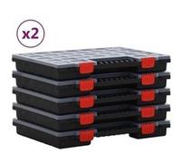 vidaXL Boîtes d'assortiment 3106444 – 10 pcs. 40x30x5 cm Polypropylène – Noir G