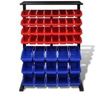 vidaXL Boîtes d'atelier avec support Bleu & Rouge