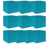 vidaXL Boîtes de rangement 10 pcs. Bleu bébé 32x32x32 cm Tissu