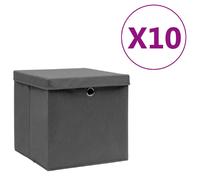 vidaXL Boîtes de rangement 10 pcs - Gris