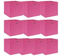 vidaXL Boîtes de rangement en tissu 10 pcs – Rose 32x32x32 cm
