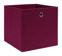 vidaXL Boîtes de rangement 10 pcs. Rouge foncé 32x32x32 cm Tissu