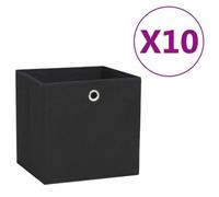 vidaXL Boîtes de rangement 10 pcs Tissu intissé 28x28x28 cm Noir