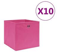 vidaXL Boîtes de rangement 10 pcs Tissu intissé 28x28x28 cm Rose