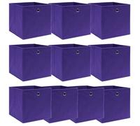 vidaXL Boîtes de rangement 10 pcs. Violet 32x32x32 cm Tissu