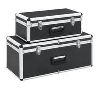 vidaXL Valises de rangement 2 pcs. noir aluminium