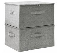 vidaXL Boîtes de rangement 2 pcs Tissu 43x34x23 cm Gris
