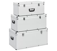 vidaXL Valises de rangement 3 pcs. argent aluminium