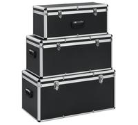 vidaXL Valises de rangement 3 pcs Aluminium Noir