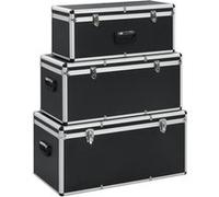 vidaXL Valises de rangement 3 pcs Aluminium Noir