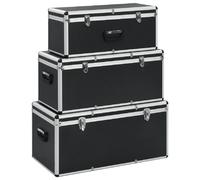 vidaXL Valises de rangement 3 pcs. noir aluminium