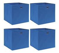 vidaXL Boîtes de rangement pliables 32x32x32 cm tissu non tissé Bleu 4 pcs