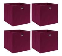 vidaXL Boîtes de rangement 4 pcs Rouge foncé 32x32x32 cm Tissu