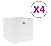 vidaXL Boîtes de rangement 4 pièces Tissu intissé 28x28x28 cm Blanc